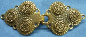 Triple Medallion Cloak Clasp - Gold Tone Plated