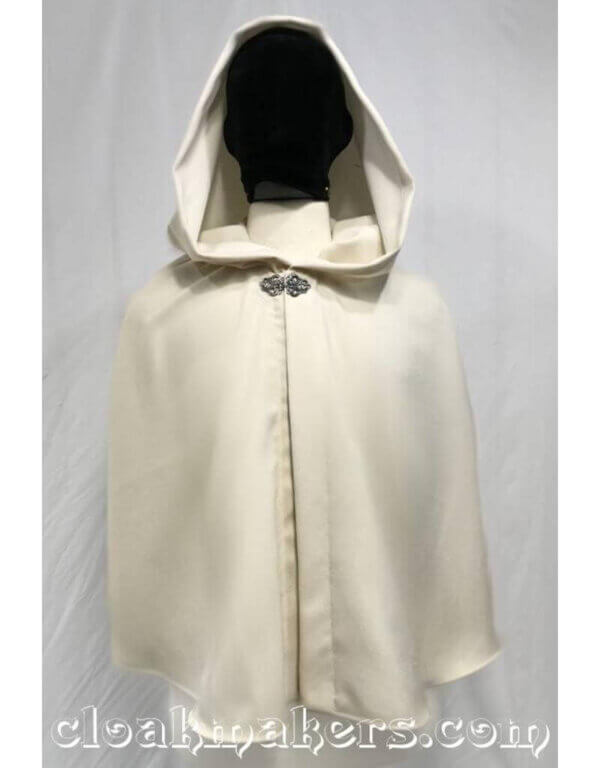 3815 - Ivory Cream Polyester Shaped Shoulder Cloak - Image 3