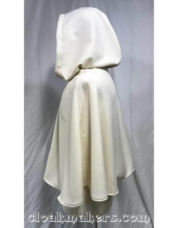 3815 - Ivory Cream Polyester Shaped Shoulder Cloak - Image 2