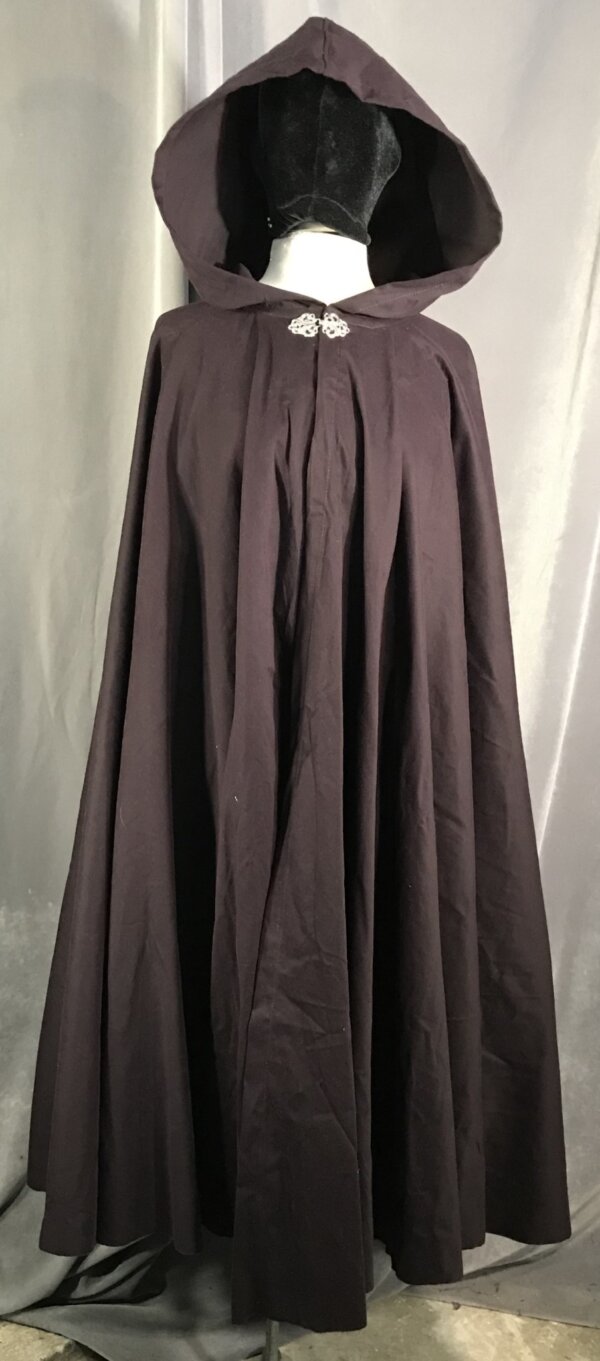 4014 - Eggplant Purple Full Circle Cloak, Unlined Hood