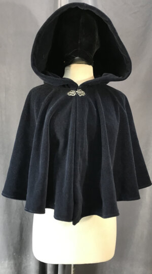 4044 - Navy Blue Windbloc Short Cloak, Pewter Vale Clasp