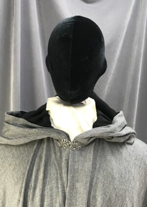 4078 - Heathered Cool Grey Full Circle Cloak, Easy Care, Black Hood Lining, Pewter Vale Clasp