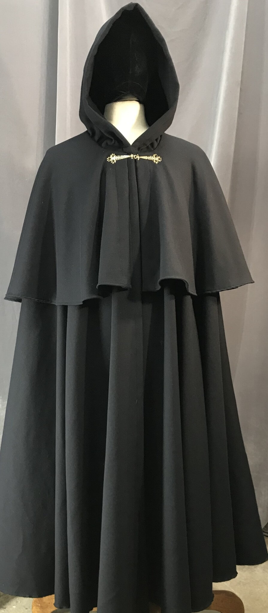 4109 - Midnight Blue Easy Care Mantled Full Circle Cloak, Pewter Triple ...