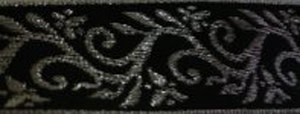 Formal Vine Trim, Silver on Black