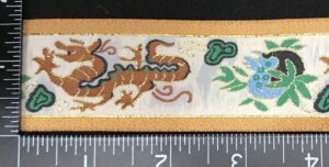 Dragon Garment Trim - Brown, Green, Gold, w/ Yellow Edges