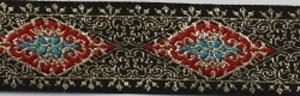 Filigree Diamonds Trim Gold/Red