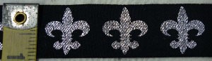 Fleur De Lis - Silver on Black