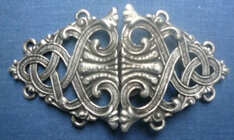 Formal Renaissance Knotwork Cloak Clasp - Pewter