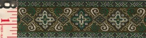 Cross Trim, Green/Gold/White/Brown