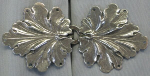 Geranium Leaves, Large Cloak Clasp - Silver Tone Plated