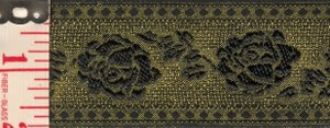 Tapestry Roses Trim, Gold/Black