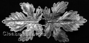 Grape Leaves Cloak Clasp - Silver Tone Plated