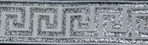 Greek Key Trim, Silver/White - Narrow