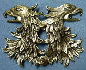 Griffon Head / Double Eagle Cloak Clasp - Antique Bronze Tone Plated