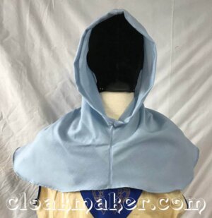 H155 – Light Blue Wool Hooded Cowl, Medium