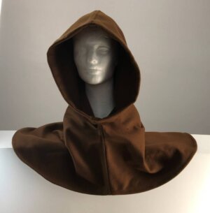 H173 - Brown Wool Hooded Cowl