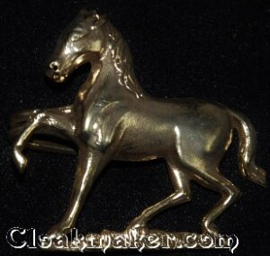 Horse, Prancing Cloak Clasp - Antique Bronze Tone Plated