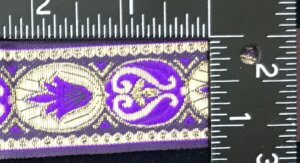 Lotus & Lyre Trim - Purple & Gold On Cream