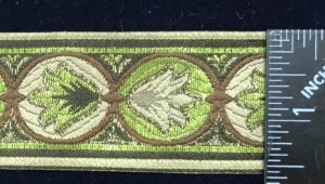 Lotus Lotus Trim - Greens/Gold/Brown on Beige