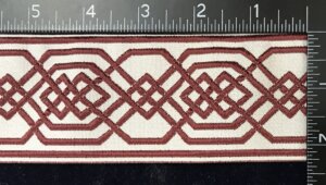 Double Celtic Chained Knotwork Wide, Burgandy on Cream