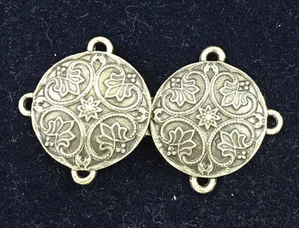 Renaissance Lotus Medallion Cloak Clasp - Bronze Tone Plated