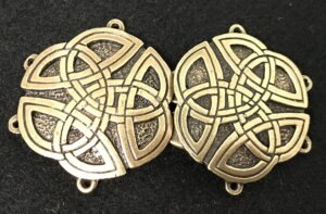 Round Triscale Cloak Clasp - Antique Bronze