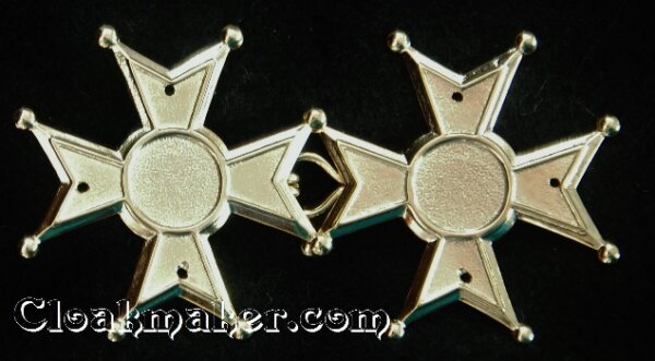 Maltese Cross Cloak Clasp - Large - Gold Tone Plated