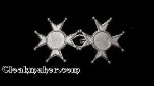 Maltese Cross Cloak Clasp - Small - Silver Tone Plated