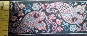 Paisley Fish Gold/Sage/Red/Black Trim