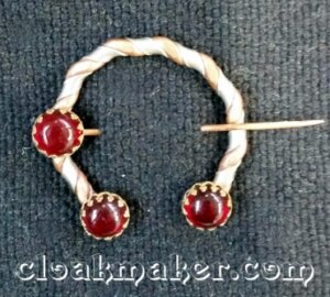 Red Round Glass Penannular, Small