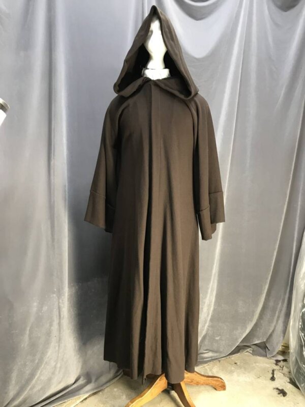 R440 - XL Umber Brown Washable Jedi Robe with Pockets