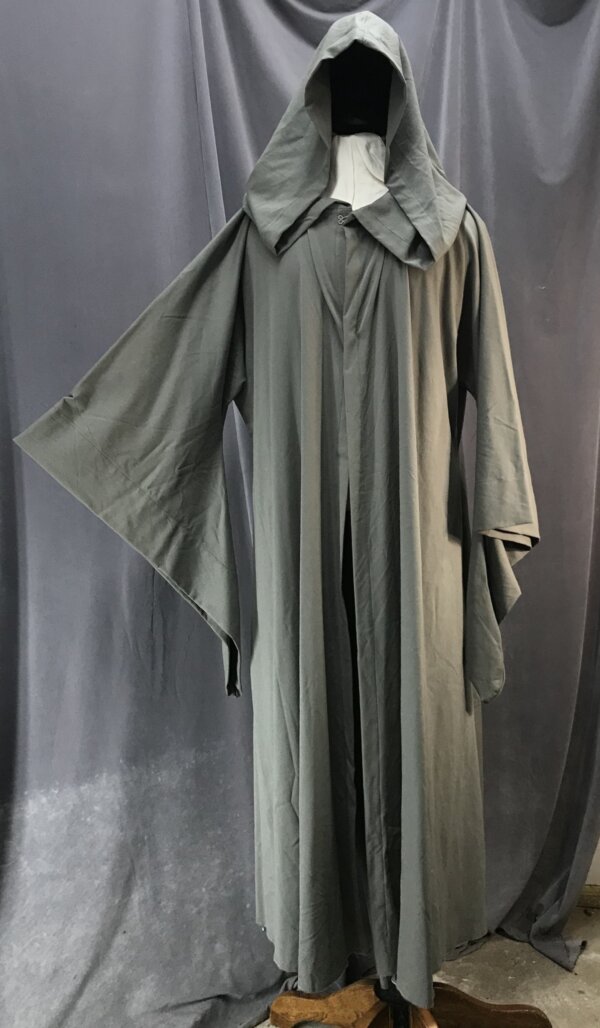 R455 - Battleship Grey Extra Long Easy Care Wool Blend Jedi Robe w/Pockets