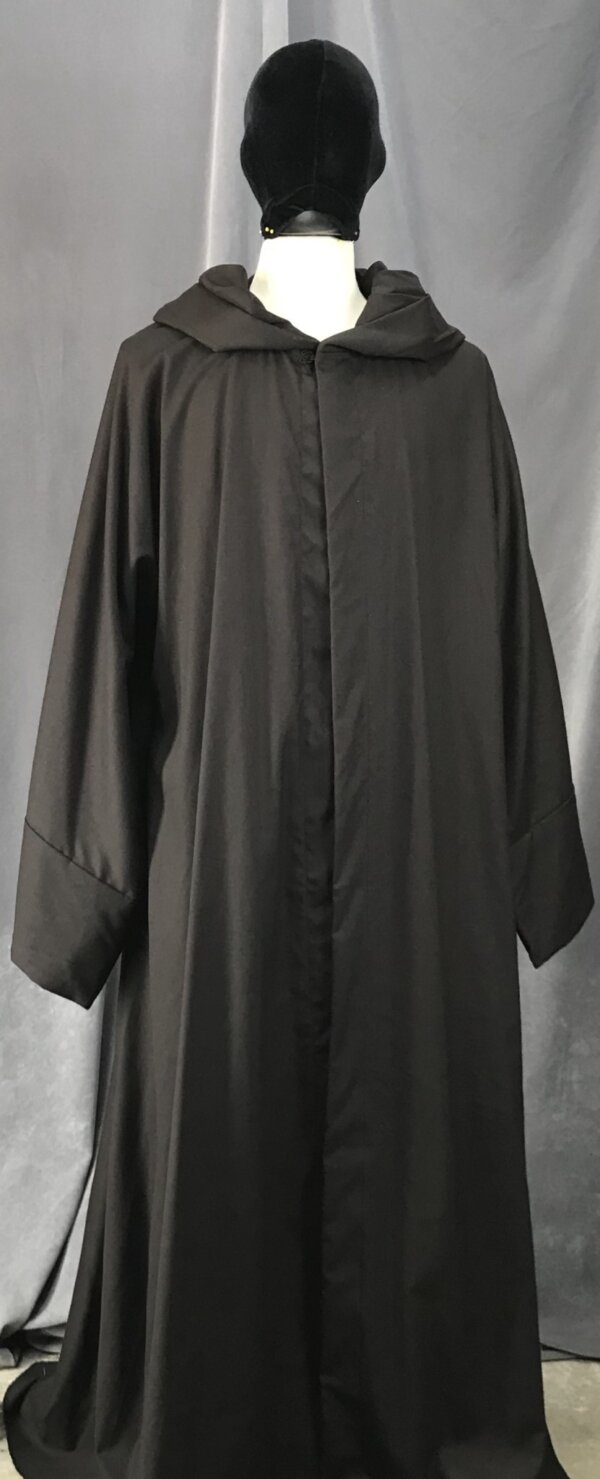R463 - XL Washable Seal Brown Woolen Jedi Robe w/Pockets