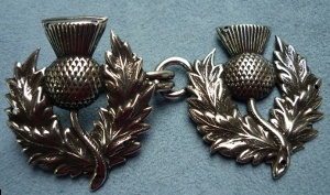 Scottish Thistle Cloak Clasp - Silver Tone Plated