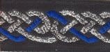 Celtic Knot Trim, Blue/Silver on Black