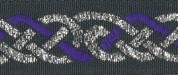 Celtic Knot Trim, Purple/Silver on Black