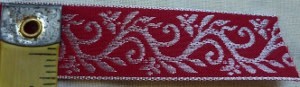 Formal Vine Trim, Silver on Red