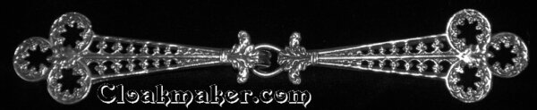 Victorian Steampunk Filigree Cloak Clasp - Silver Tone Plated